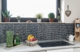 Mosaic tile Translucent composite glass mosaic Crystal Chic black MOS87-MV708_f | 10 mosaic mats