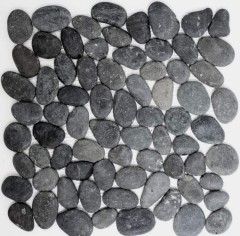 Mosaic tile river pebble stone pebble arched dark gray MOS30-0208_f