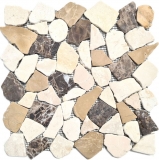 Mosaic tile marble natural stone beige brown quarry Ciot CastanaoCream MOS44-30-190_f