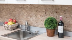 Mosaic stone wall Travertine natural stone walnut Brick Splitface Noce Travertine 3D MOS43-44248_f