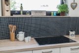 Mosaic tiles quartz composite artificial stone Artificial black MOS46-ASM22_f