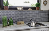 Mosaic tiles quartz composite artificial stone Brick Artifical gray MOS46-0204_f