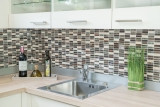 Mosaic tile translucent composite aluminum beige brown silver black rectangle glass mosaic Crystal Artificial stone Alu EP beige brown MOS87-SM48_f