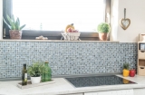 Mosaic tile Translucent blue black Glass mosaic Crystal Resin optic blue black silver MOS83-CB07_f