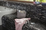 Mosaic tiles stainless steel black composite glass mosaic steel MOS86-0302_f