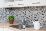 Mosaic tile Translucent stainless steel silver black Glass mosaic Crystal steel silver black MOS92-0207_f